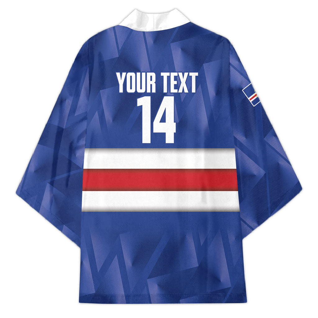 Cabo Verde Football 2026 Custom Kimono Forca Tubaroes Azuis