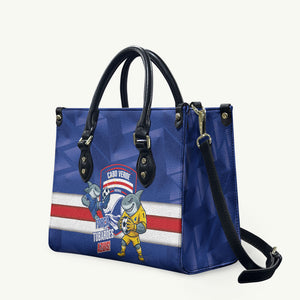 Cabo Verde Football 2026 Leather Bag Forca Tubaroes Azuis