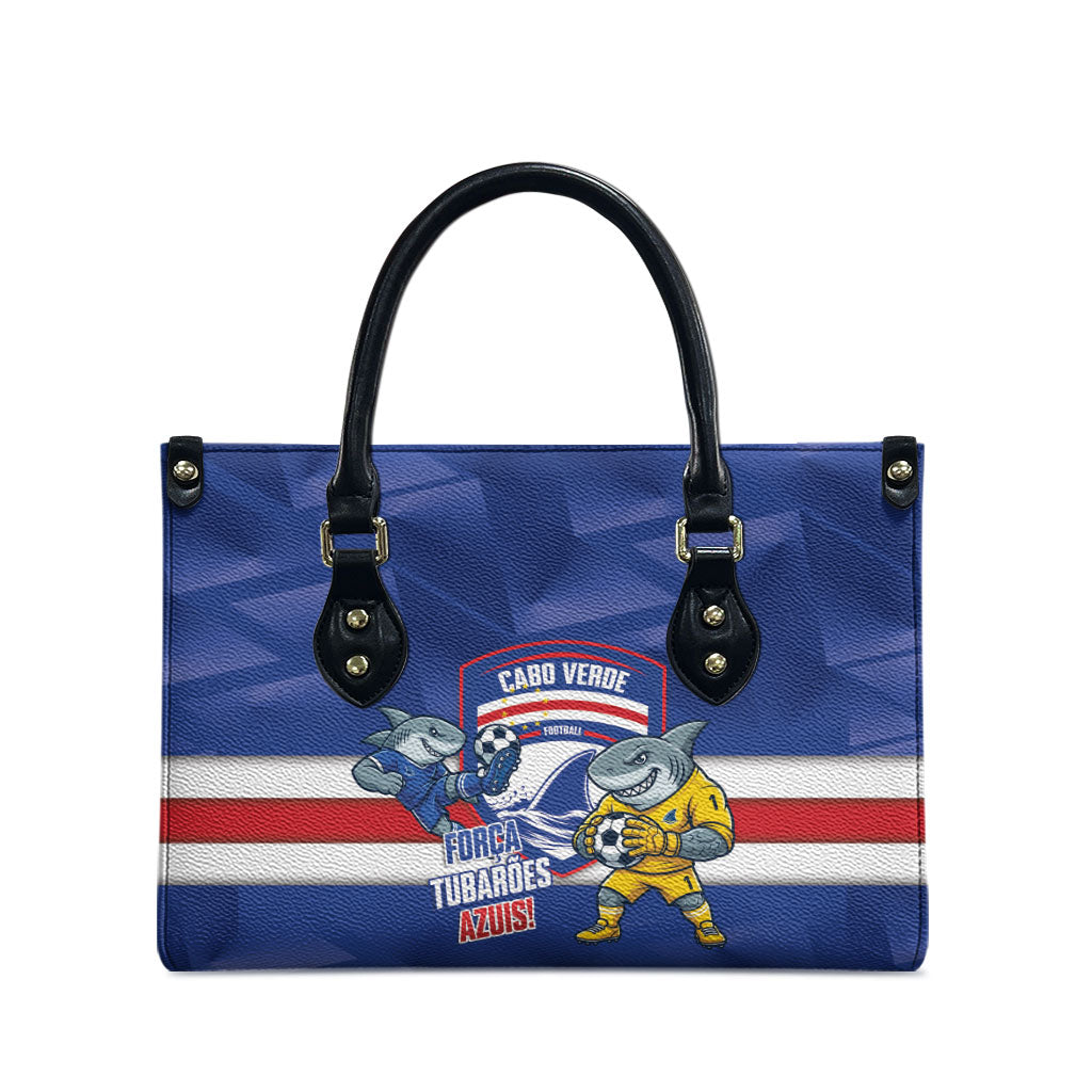 Cabo Verde Football 2026 Leather Bag Forca Tubaroes Azuis