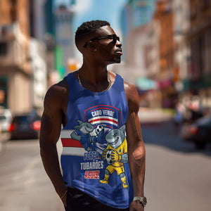 Cabo Verde Football 2026 Custom Men Tank Top Forca Tubaroes Azuis