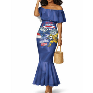 Cabo Verde Football 2026 Custom Mermaid Dress Forca Tubaroes Azuis