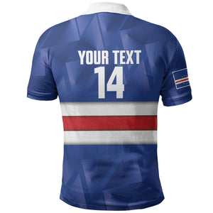 Cabo Verde Football 2026 Custom Polo Shirt Forca Tubaroes Azuis