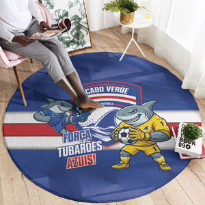 Cabo Verde Football 2026 Round Carpet Forca Tubaroes Azuis