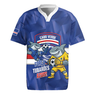 Cabo Verde Football 2026 Custom Rugby Jersey Forca Tubaroes Azuis