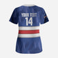 Cabo Verde Football 2026 Custom Scrub Top Forca Tubaroes Azuis