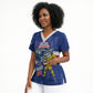 Cabo Verde Football 2026 Custom Scrub Top Forca Tubaroes Azuis