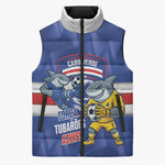 Cabo Verde Football 2026 Custom Sleeveless Puffer Jacket Forca Tubaroes Azuis