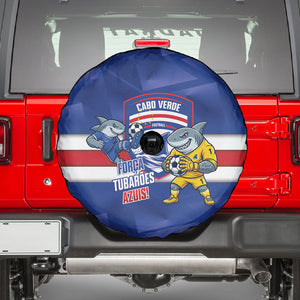 Cabo Verde Football 2026 Spare Tire Cover Forca Tubaroes Azuis