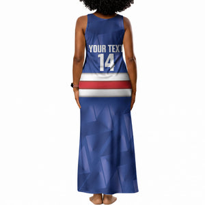 Cabo Verde Football 2026 Custom Tank Maxi Dress Forca Tubaroes Azuis