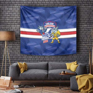 Cabo Verde Football 2026 Tapestry Forca Tubaroes Azuis