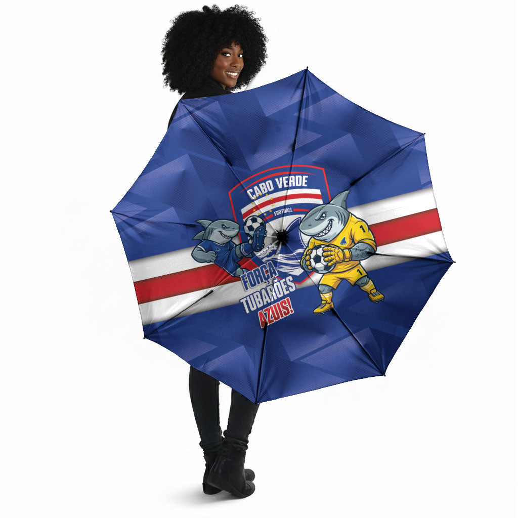 Cabo Verde Football 2026 Umbrella Forca Tubaroes Azuis