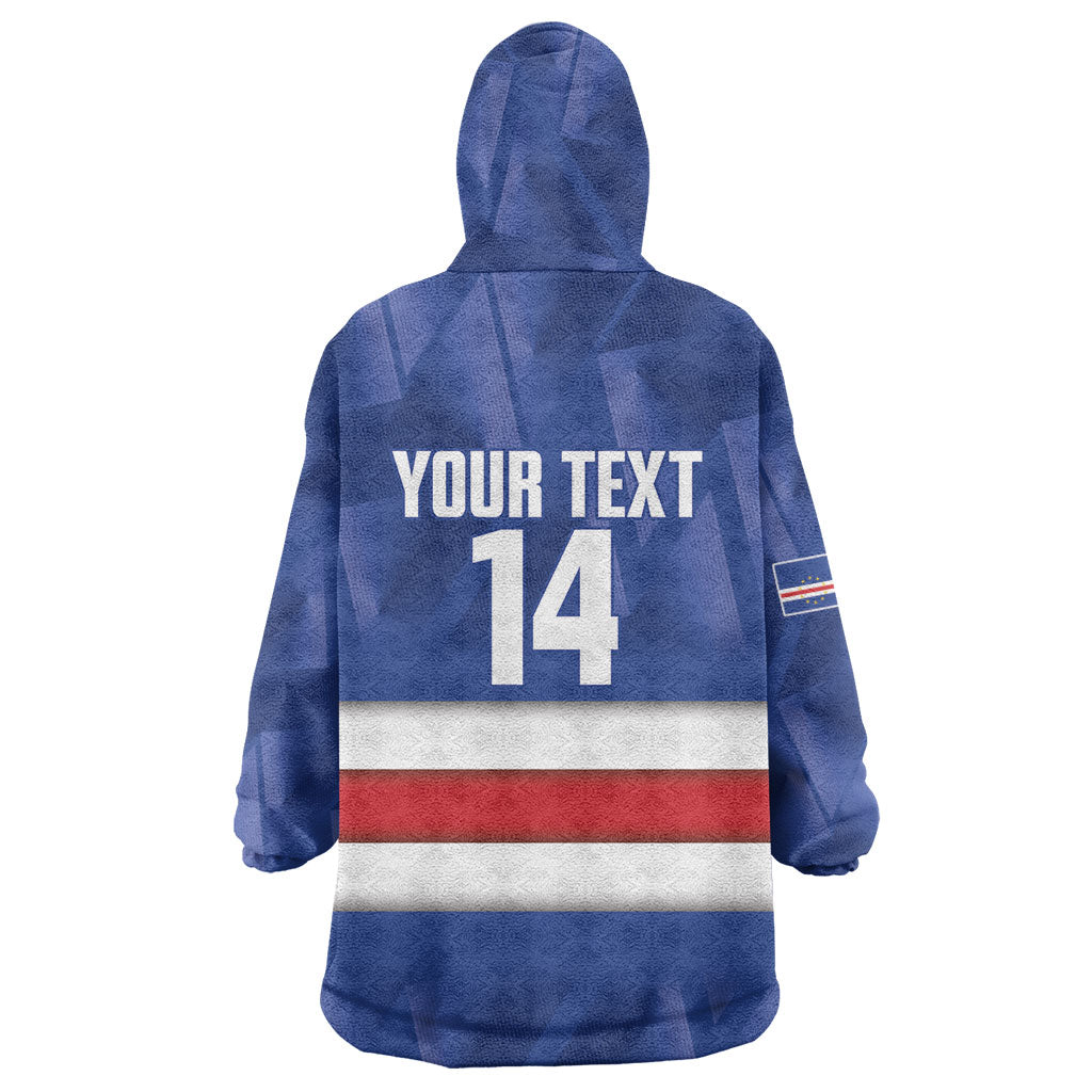 Cabo Verde Football 2026 Custom Wearable Blanket Hoodie Forca Tubaroes Azuis