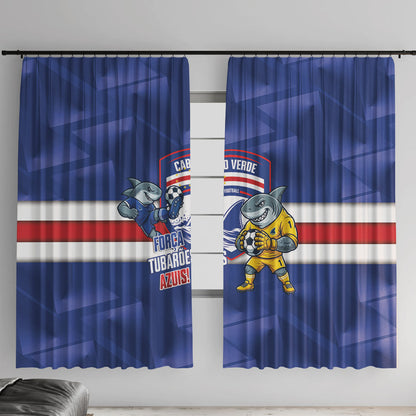 Cabo Verde Football 2026 Window Curtain Forca Tubaroes Azuis