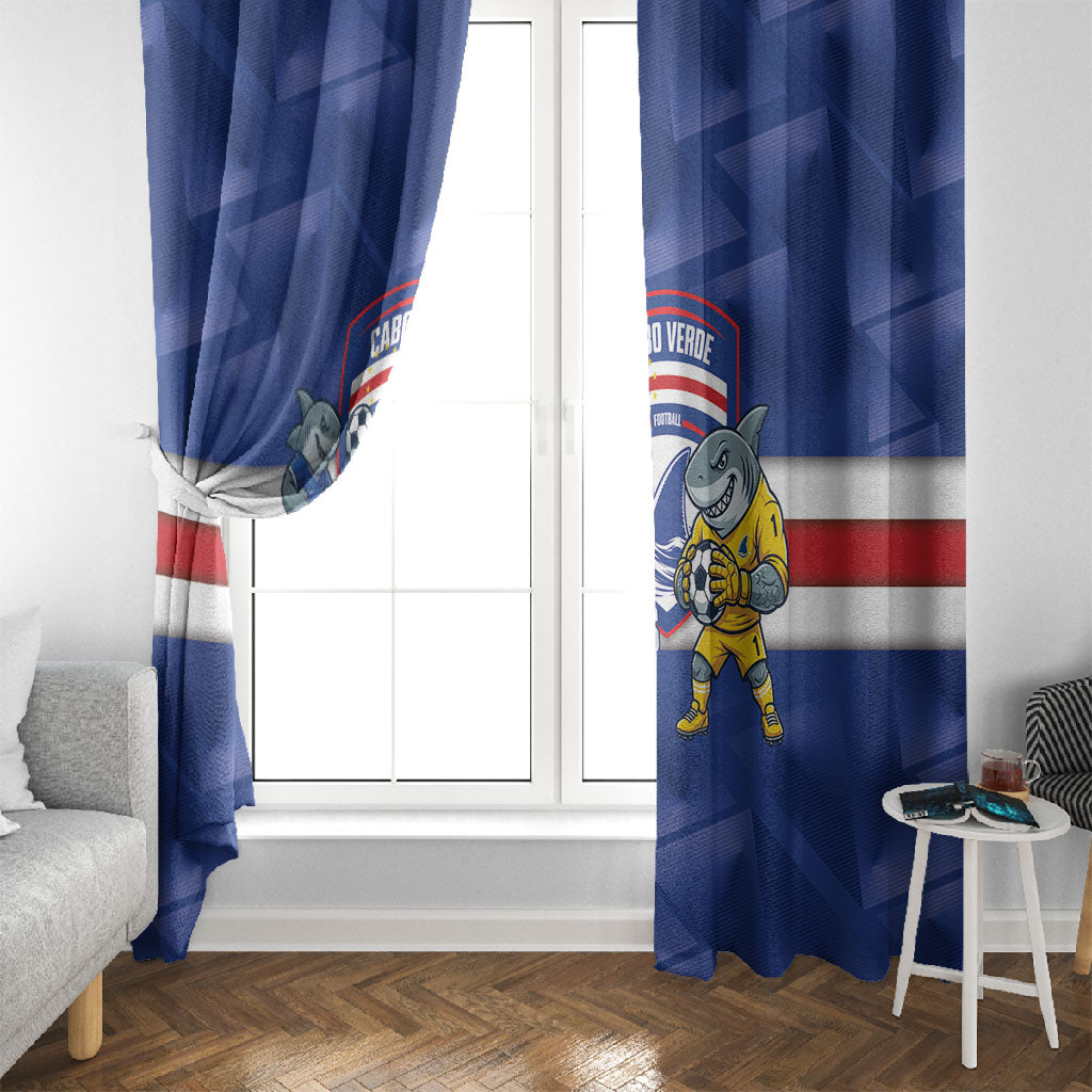 Cabo Verde Football 2026 Window Curtain Forca Tubaroes Azuis
