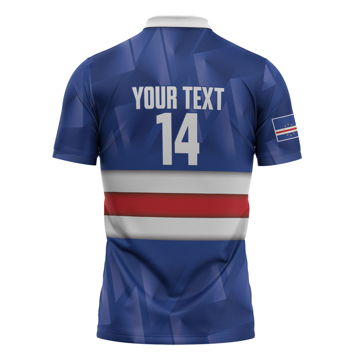 Cabo Verde Football 2026 Custom Zipper Polo Shirt Forca Tubaroes Azuis