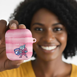 Cabo Verde Football 2026 Custom AirPods Case Tubaroes Azuis Goalkeeper Pink Jersey