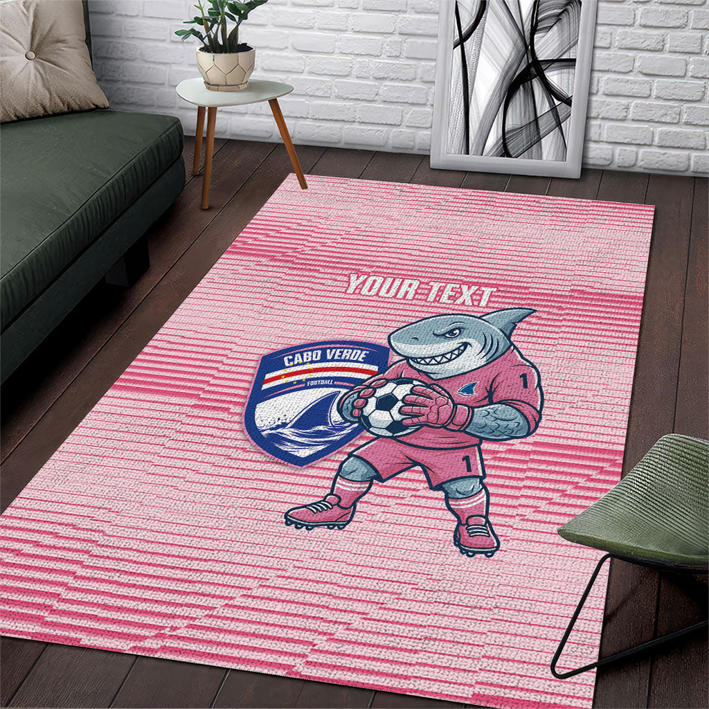 Cabo Verde Football 2026 Custom Area Rug Tubaroes Azuis Goalkeeper Pink Jersey