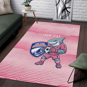 Cabo Verde Football 2026 Custom Area Rug Tubaroes Azuis Goalkeeper Pink Jersey