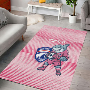 Cabo Verde Football 2026 Custom Area Rug Tubaroes Azuis Goalkeeper Pink Jersey