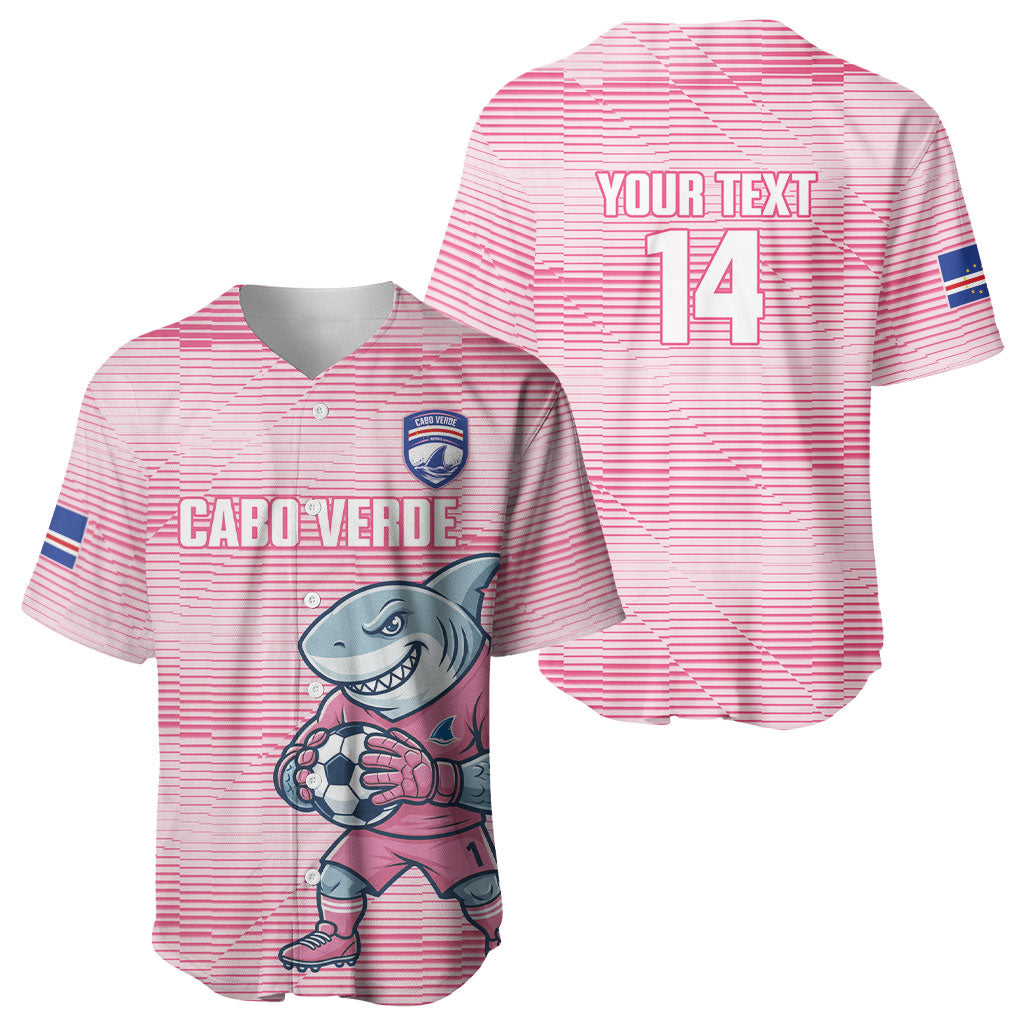 Cabo Verde Football 2026 Custom Baseball Jersey Tubaroes Azuis Goalkeeper Pink Jersey