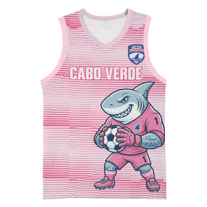 Cabo Verde Football 2026 Custom Basketball Jersey Tubaroes Azuis Goalkeeper Pink Jersey