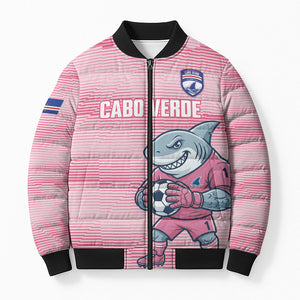 Cabo Verde Football 2026 Custom Bomber Puffer Jacket Tubaroes Azuis Goalkeeper Pink Jersey