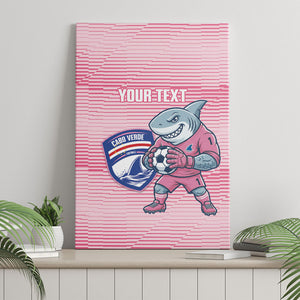 Cabo Verde Football 2026 Custom Canvas Wall Art Tubaroes Azuis Goalkeeper Pink Jersey