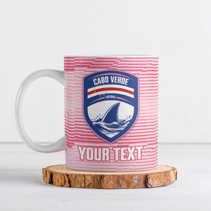 Cabo Verde Football 2026 Custom Ceramic Mug Tubaroes Azuis Goalkeeper Pink Jersey