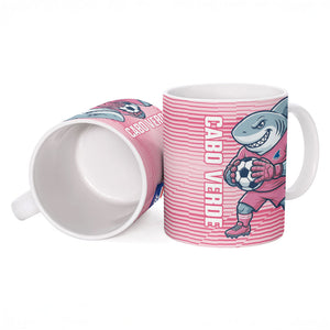 Cabo Verde Football 2026 Custom Ceramic Mug Tubaroes Azuis Goalkeeper Pink Jersey