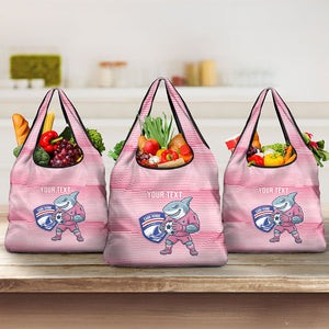 Cabo Verde Football 2026 Custom Grocery Bag Tubaroes Azuis Goalkeeper Pink Jersey