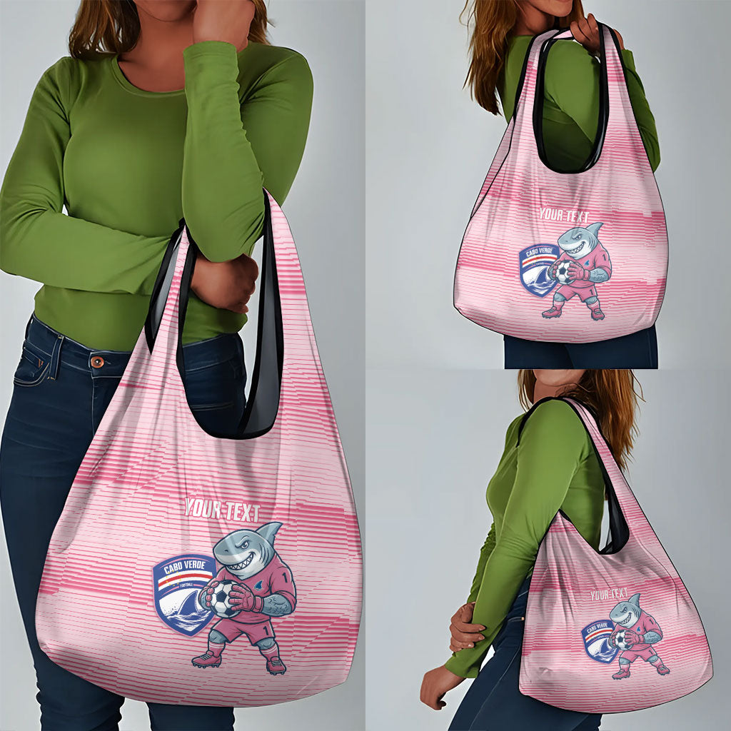 Cabo Verde Football 2026 Custom Grocery Bag Tubaroes Azuis Goalkeeper Pink Jersey