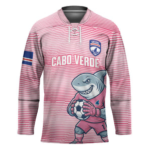 Cabo Verde Football 2026 Custom Hockey Jersey Tubaroes Azuis Goalkeeper Pink Jersey
