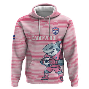 Cabo Verde Football 2026 Custom Hoodie Tubaroes Azuis Goalkeeper Pink Jersey