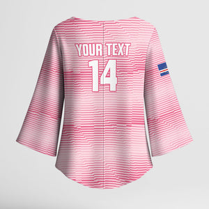 Cabo Verde Football 2026 Custom Kimono Sleeve Blouse Tubaroes Azuis Goalkeeper Pink Jersey