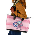 Cabo Verde Football 2026 Custom Leather Tote Bag Tubaroes Azuis Goalkeeper Pink Jersey