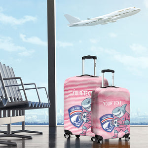 Cabo Verde Football 2026 Custom Luggage Cover Tubaroes Azuis Goalkeeper Pink Jersey