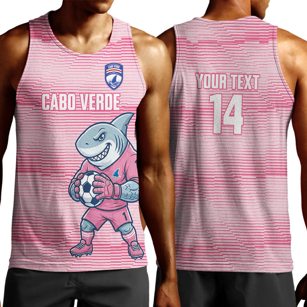 Cabo Verde Football 2026 Custom Men Tank Top Tubaroes Azuis Goalkeeper Pink Jersey