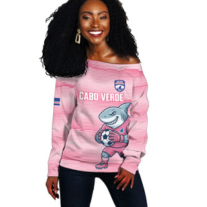 Cabo Verde Football 2026 Custom Off Shoulder Sweater Tubaroes Azuis Goalkeeper Pink Jersey