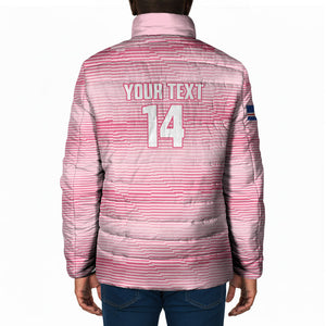 Cabo Verde Football 2026 Custom Padded Jacket Tubaroes Azuis Goalkeeper Pink Jersey