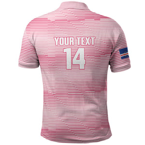 Cabo Verde Football 2026 Custom Polo Shirt Tubaroes Azuis Goalkeeper Pink Jersey