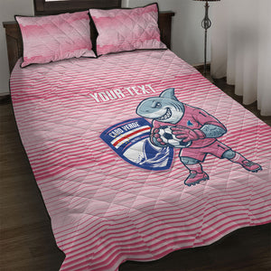 Cabo Verde Football 2026 Custom Quilt Bed Set Tubaroes Azuis Goalkeeper Pink Jersey