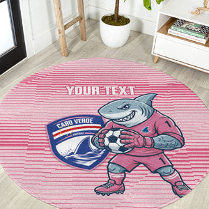 Cabo Verde Football 2026 Custom Round Carpet Tubaroes Azuis Goalkeeper Pink Jersey