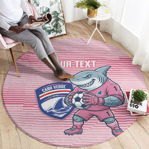 Cabo Verde Football 2026 Custom Round Carpet Tubaroes Azuis Goalkeeper Pink Jersey