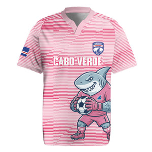 Cabo Verde Football 2026 Custom Rugby Jersey Tubaroes Azuis Goalkeeper Pink Jersey