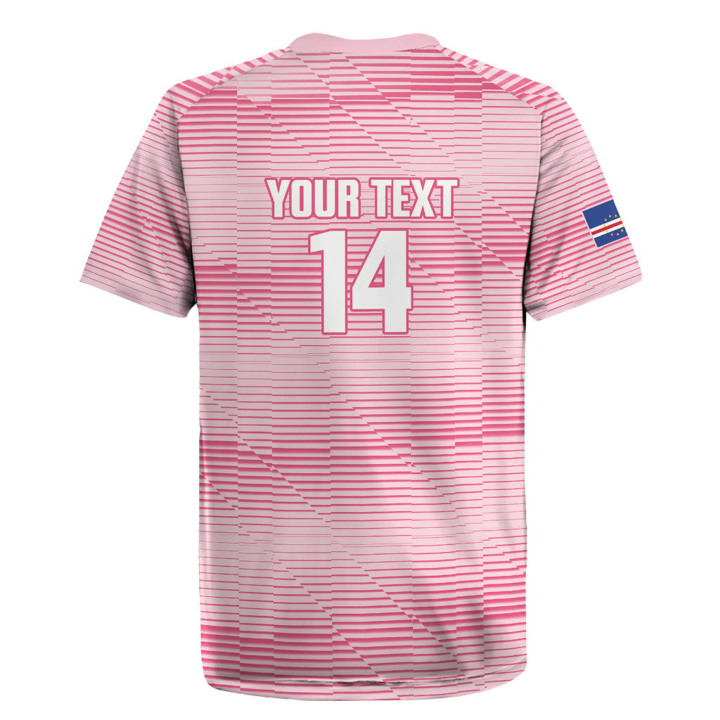 Cabo Verde Football 2026 Custom Rugby Jersey Tubaroes Azuis Goalkeeper Pink Jersey