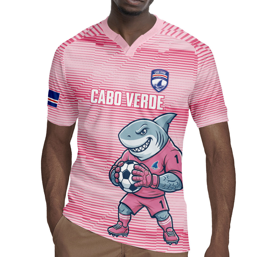 Cabo Verde Football 2026 Custom Rugby Jersey Tubaroes Azuis Goalkeeper Pink Jersey