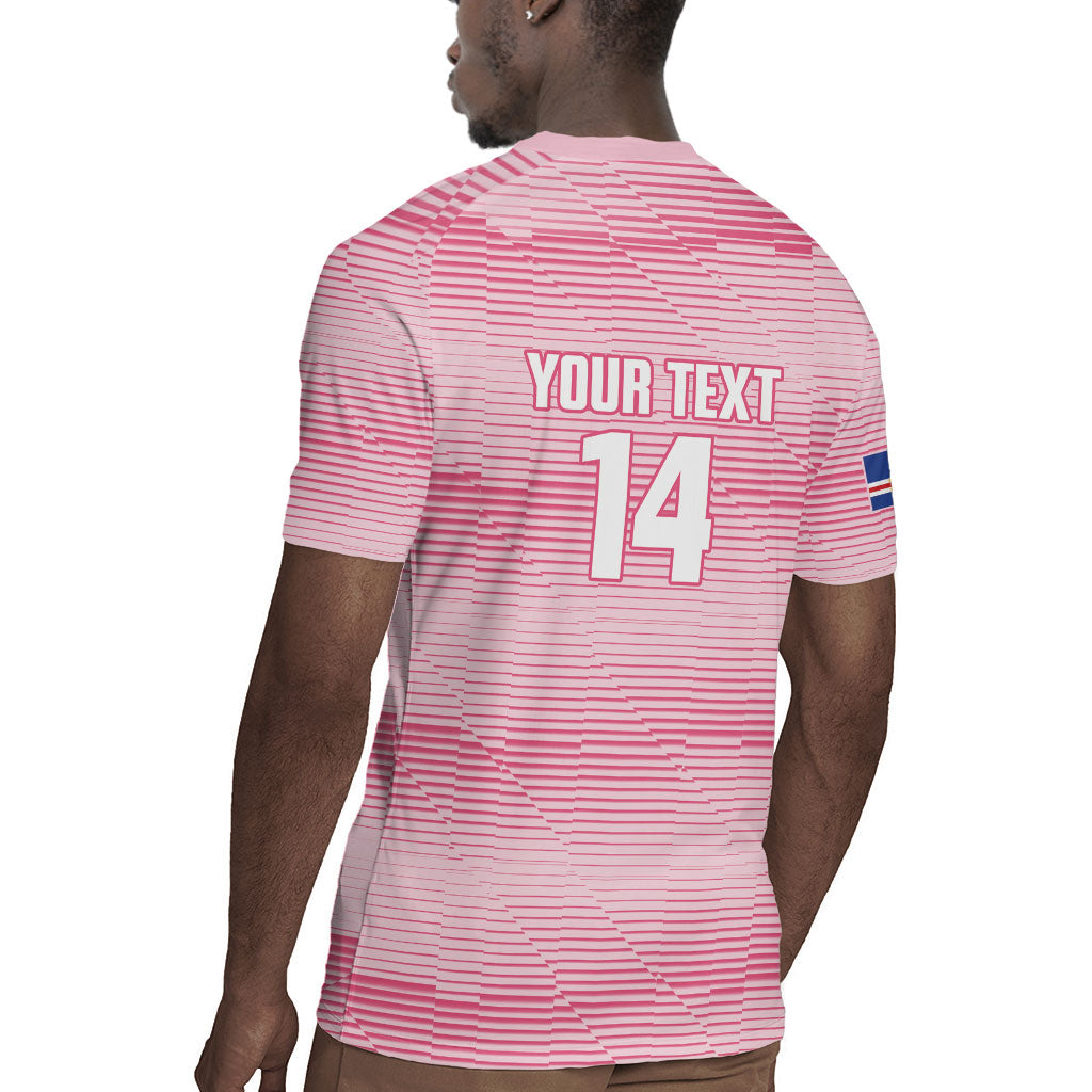 Cabo Verde Football 2026 Custom Rugby Jersey Tubaroes Azuis Goalkeeper Pink Jersey