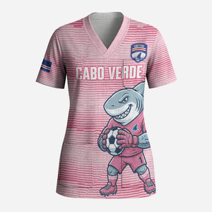 Cabo Verde Football 2026 Custom Scrub Top Tubaroes Azuis Goalkeeper Pink Jersey