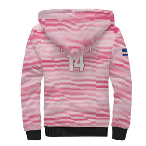 Cabo Verde Football 2026 Custom Sherpa Hoodie Tubaroes Azuis Goalkeeper Pink Jersey