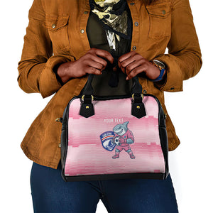 Cabo Verde Football 2026 Custom Shoulder Handbag Tubaroes Azuis Goalkeeper Pink Jersey